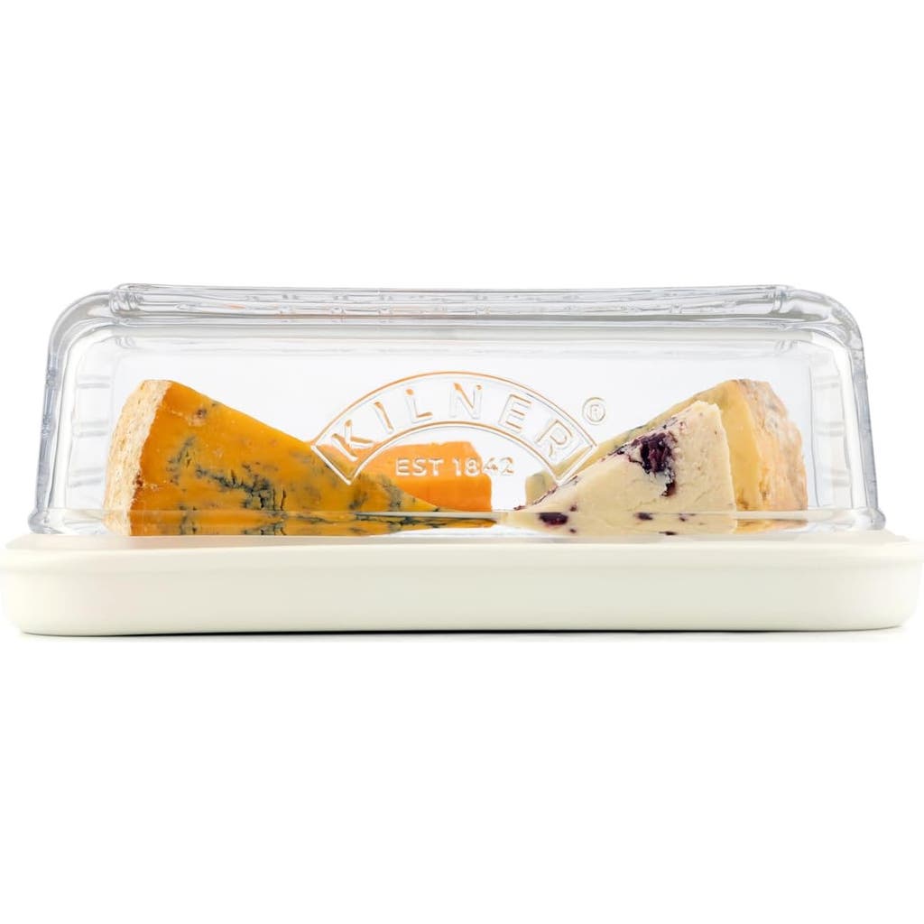 Kilner Fresh Cheese Storage Box With Ceramic Base In Transparent