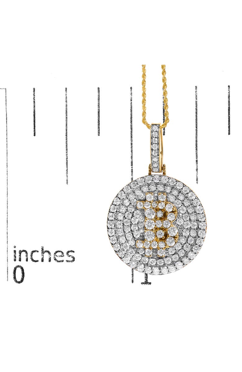 Haus of Brilliance 10K Yellow Gold 2-1/3 Cttw Diamond Bitcoin Letter B Pendant Necklace, Alternate, color, Yellow Gold