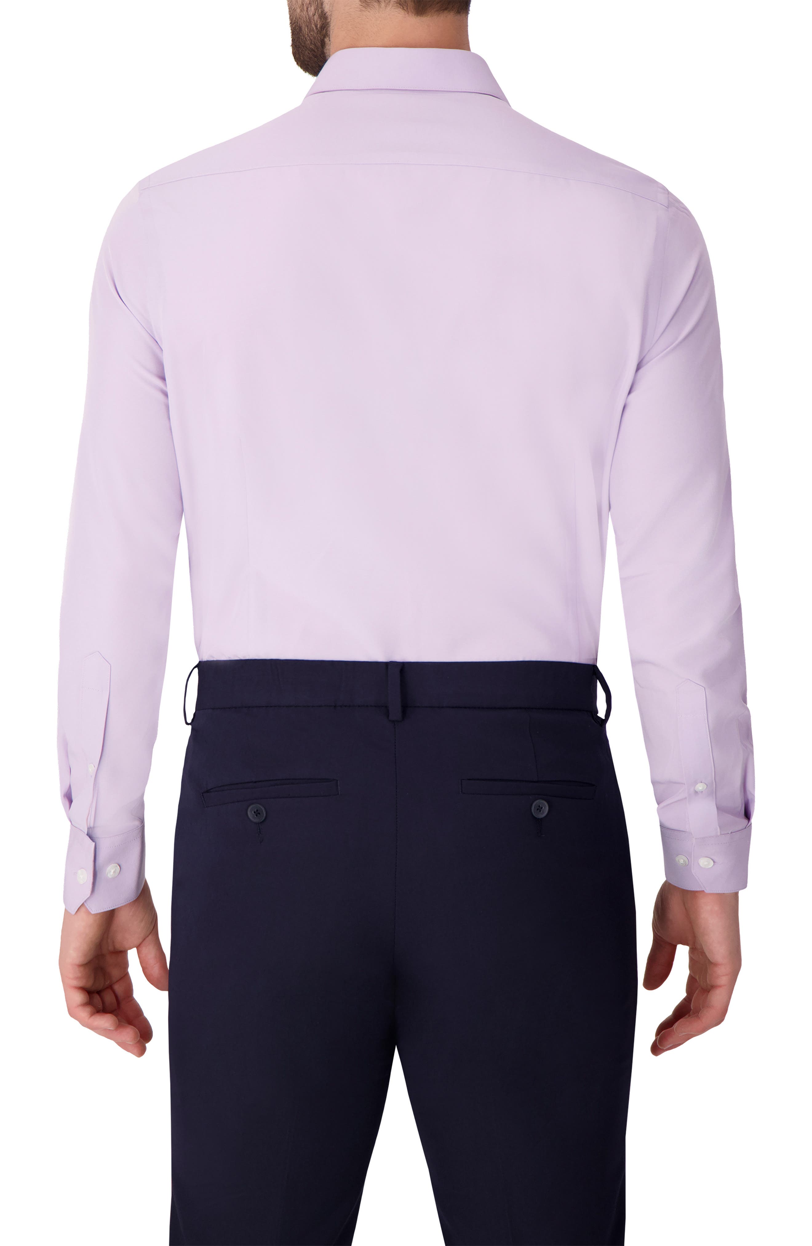 Solid Slim Fit Stretch Dress Shirt - image 2