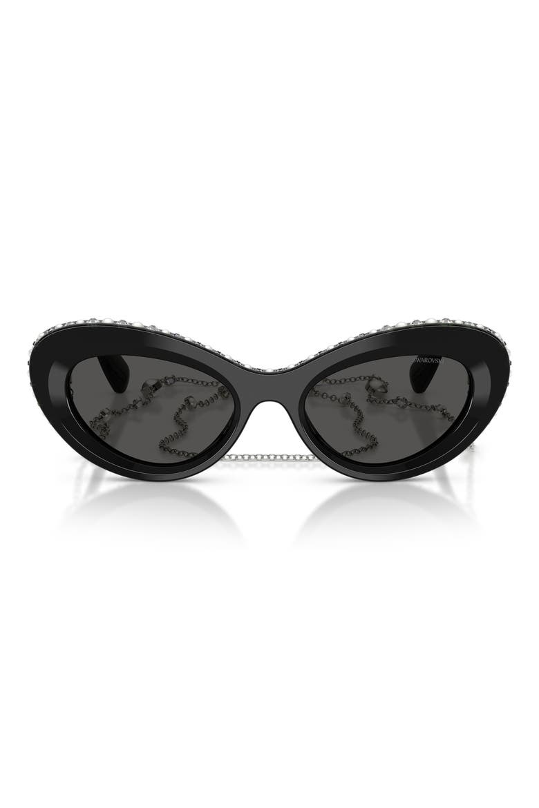 51mm Cat Eye Sunglasses, Main, color, BLACK / DARK GREY