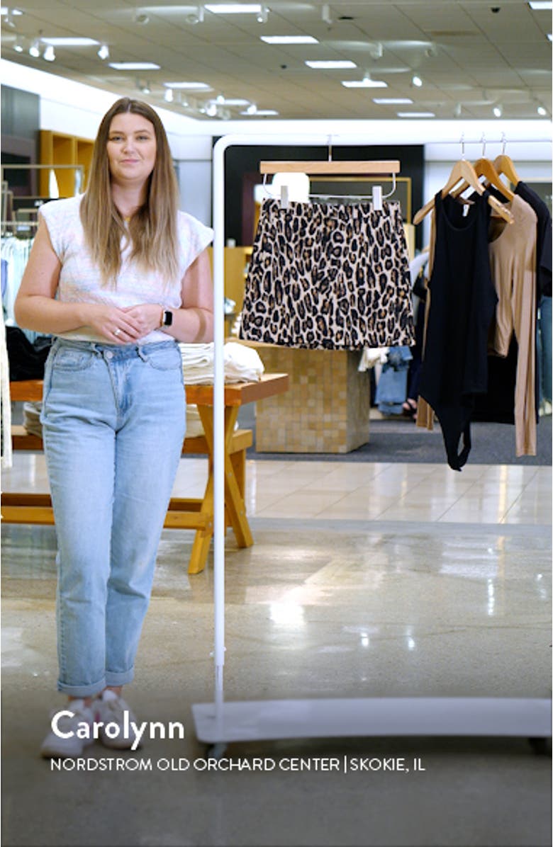 Leopard Print Stretch Wool Miniskirt, sales video thumbnail