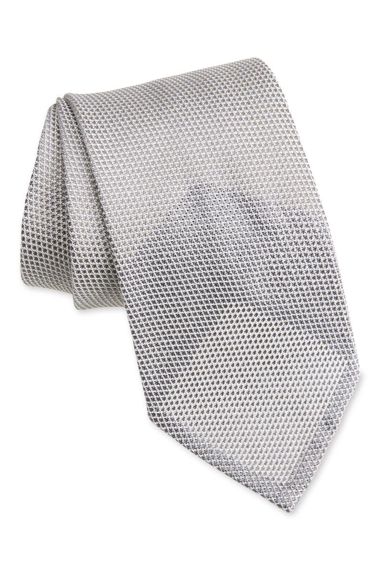 Silk Grenadine Tie, Main, color, GREY