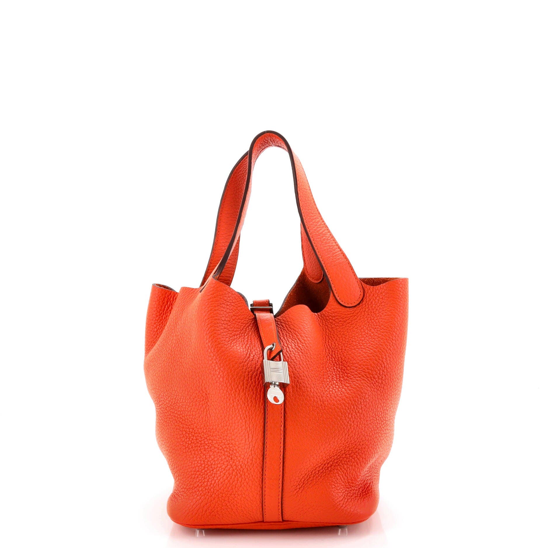 Pre-Owned Hermes Picotin Lock Bag Clemence MM, Main, color, Feu