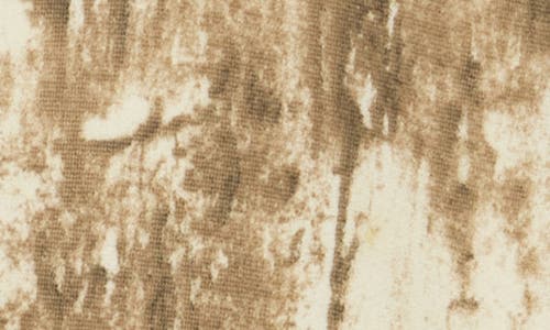 Fleece Factory Print Cotton Blend Hoodie In Brown