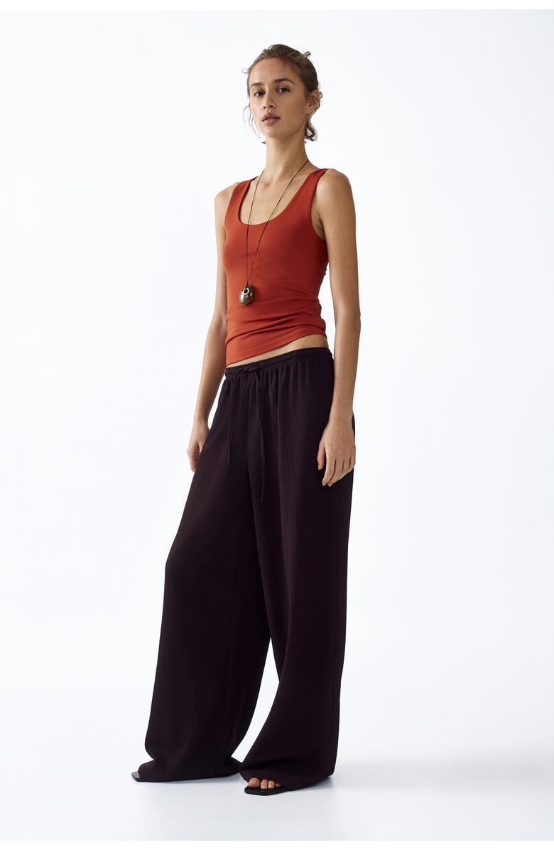 H&M Wide Pull-on Trousers, Alternate, color, Dark Brown