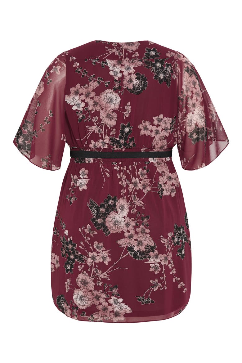 Floral Print Dress, Alternate, color, RUBY BOLD BLSM