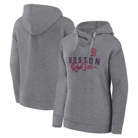 Women's Fanatics Branded Heather Gray Boston Red Sox Script Favorite Lightweight Pullover Hoodie
