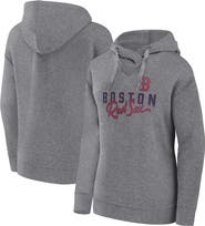 FANATICS Women's Fanatics Branded Heather Gray Boston Red Sox Script Favorite Lightweight Pullover Hoodie