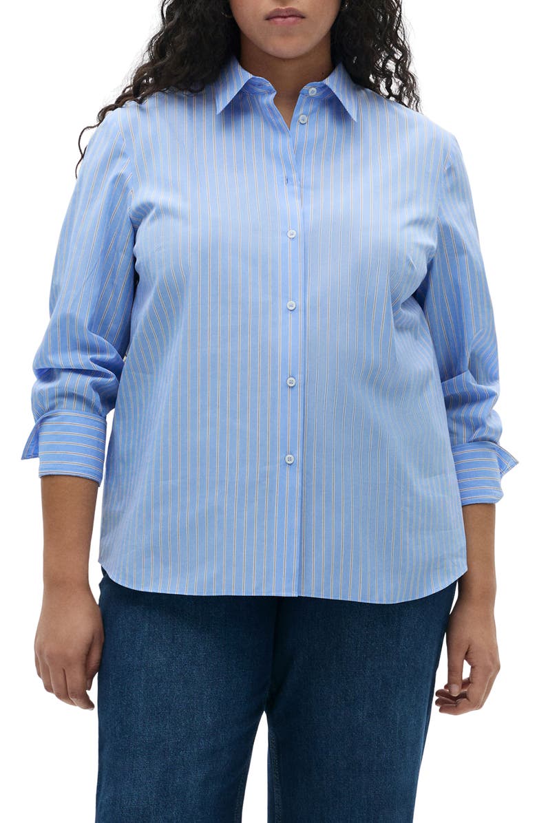 MANGO Stripe Button-Up Shirt, Main, color,
