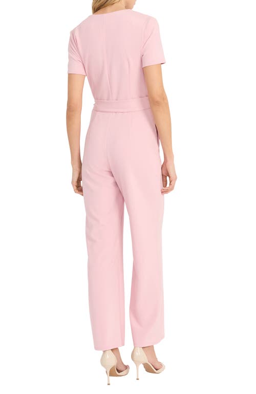 Donna Morgan Flare Leg Jumpsuit In Shell Pink