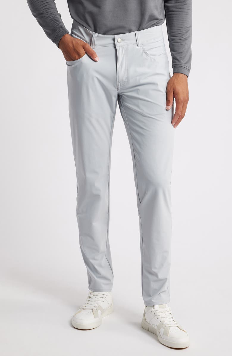 Peter Millar Bingham Tailored Fit Performance Knit Pants, Main, color, British Grey