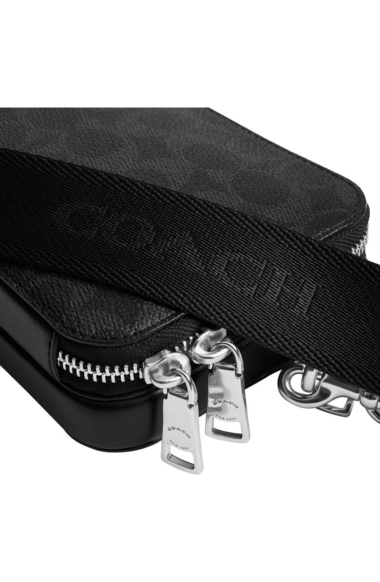 COACH Clinton Signature Coated Canvas Crossbody Bag, Alternate, color, Black Signature