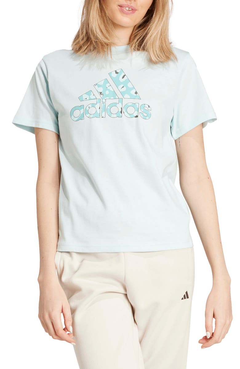 adidas Animal Print Logo Cotton Graphic T-Shirt, Main, color, 
