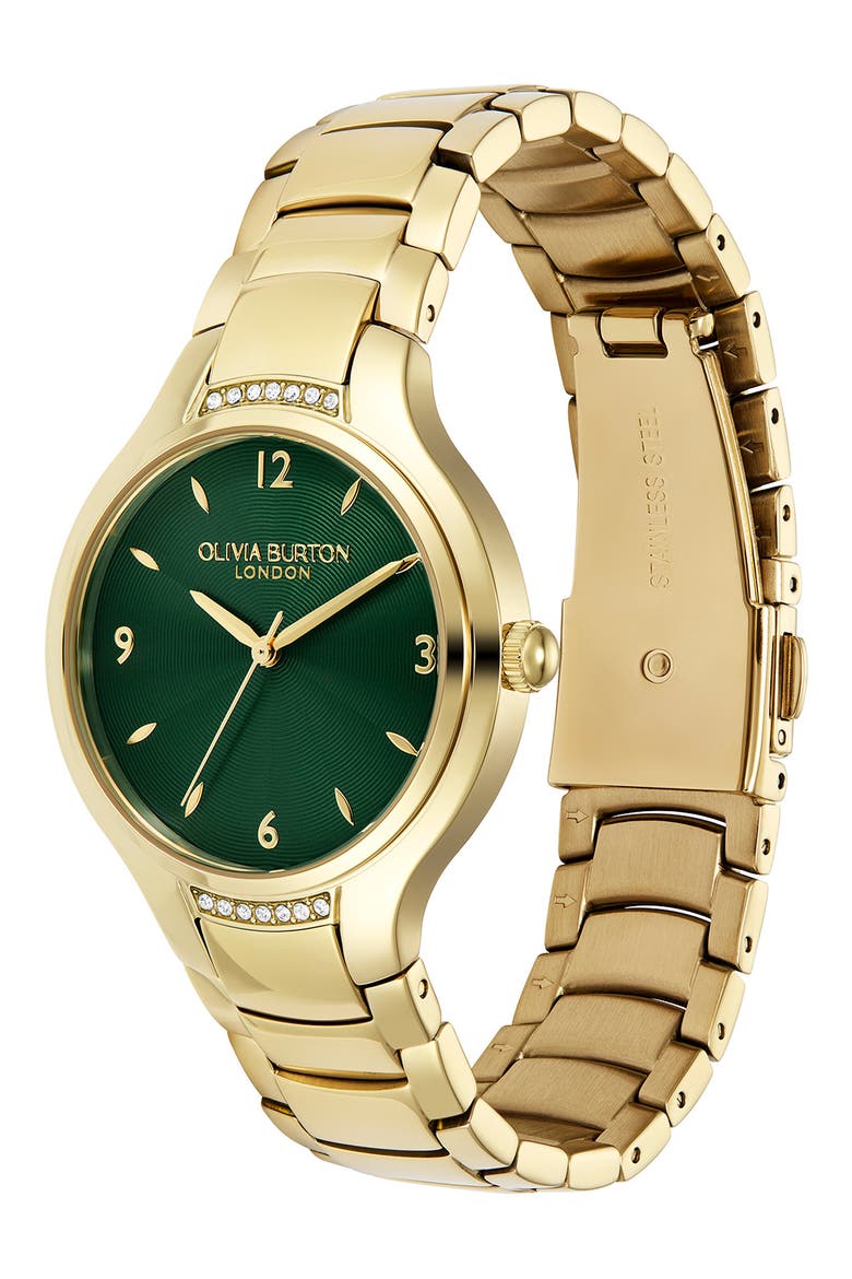 Lea Bracelet Watch & Chain Bracelet Gift Set, 34mm, Alternate, color, GREEN
