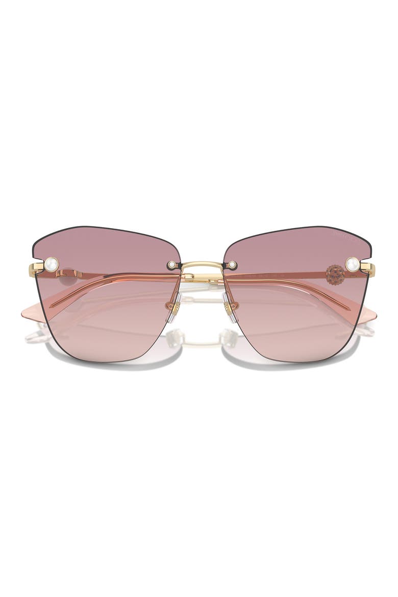 59mm Gradient Butterfly Sunglasses, Alternate, color, PALE GOLD / BROWN VIOLET