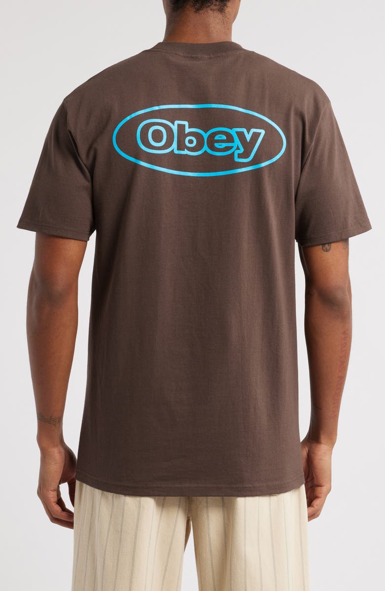 Obey Reaction Graphic T-Shirt, Alternate, color, Java Brown