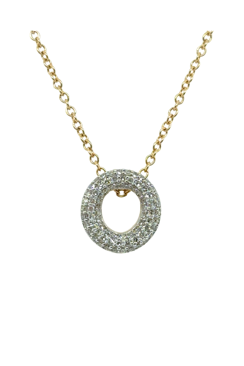 Big Bubble Initial Letter 14K Yellow Gold Diamond Pendant Necklace, Main, color, Gold O