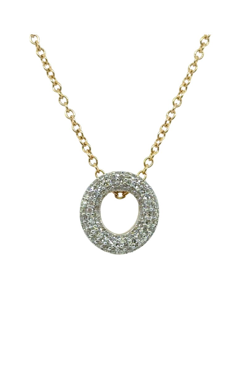 LuvMyJewelry Big Bubble Initial Letter 14K Yellow Gold Diamond Pendant Necklace, Main, color, Gold O