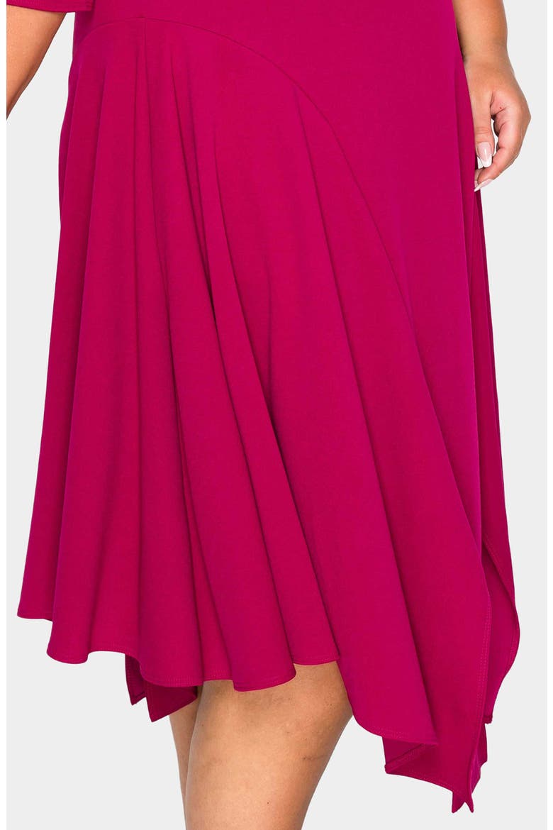 Vida Asymmetric Split Hem Crepe Maxi Dress, Alternate, color, MAGENTA