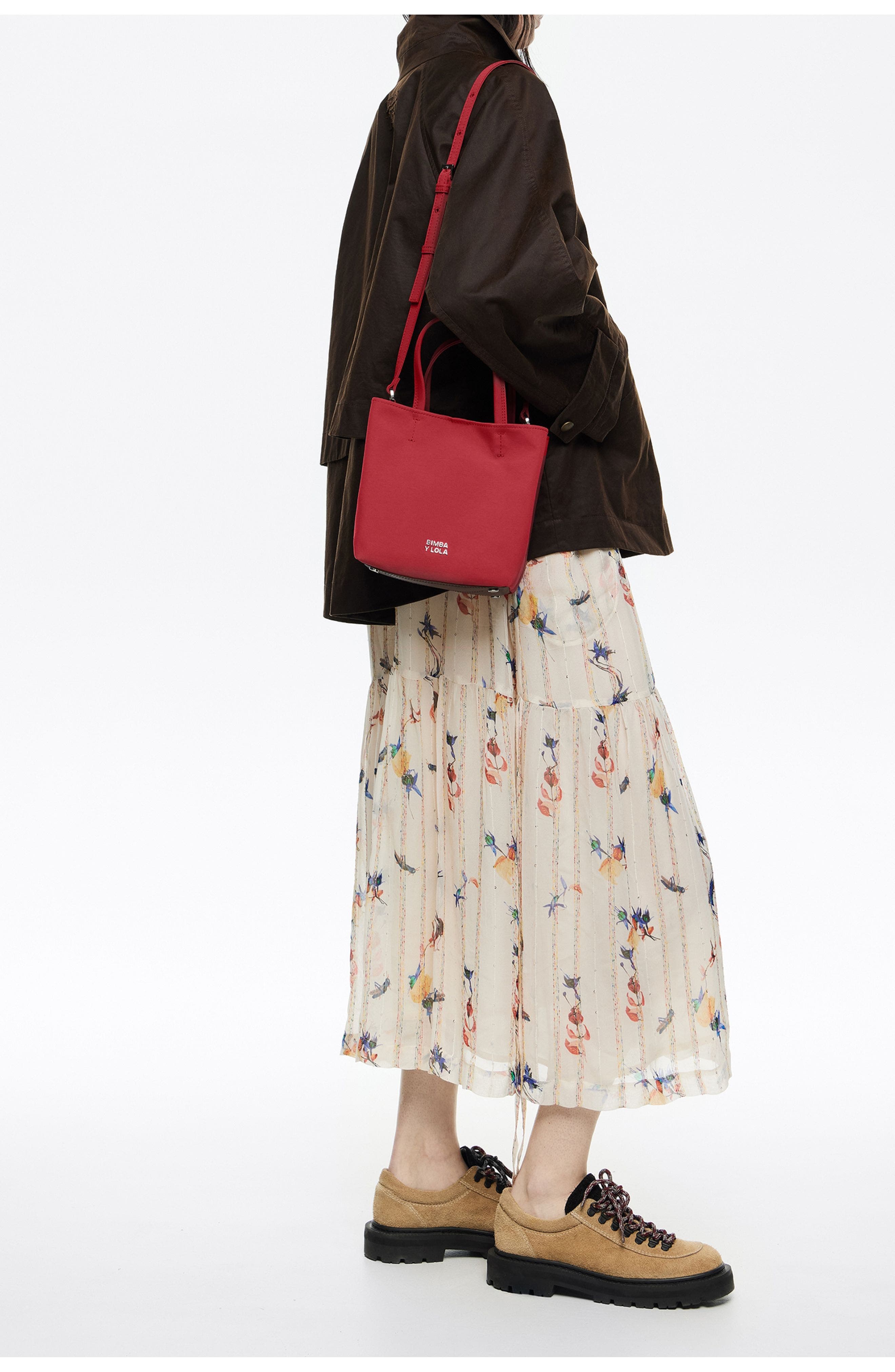 Bimba y Lola Small Nylon Chihuahua Bag, Alternate, color, Dark Red