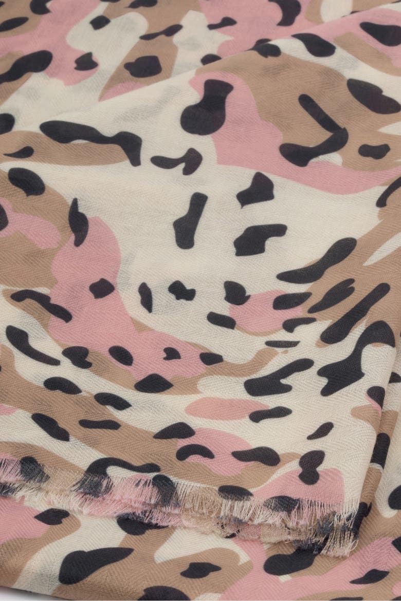Tortoiseshell Printed Scarf, Alternate, color, PINK
