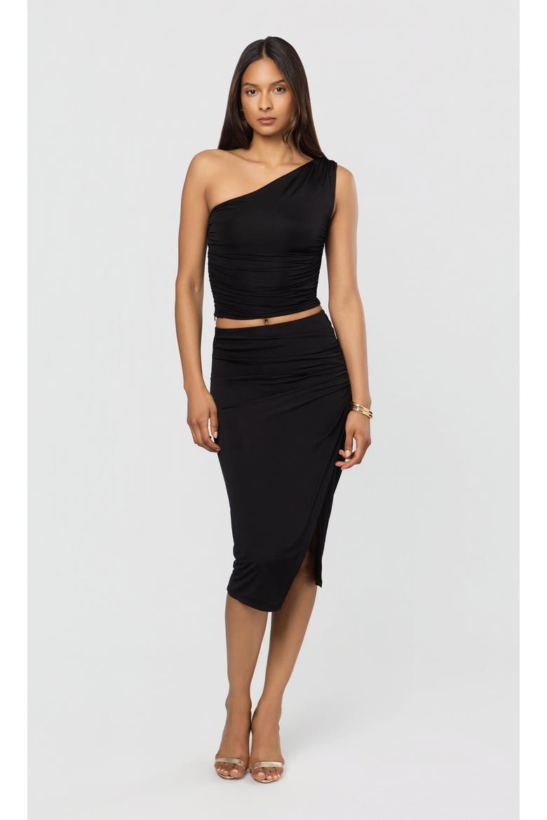 Lilian Sheen Jersey Skirt, Alternate, color, Black