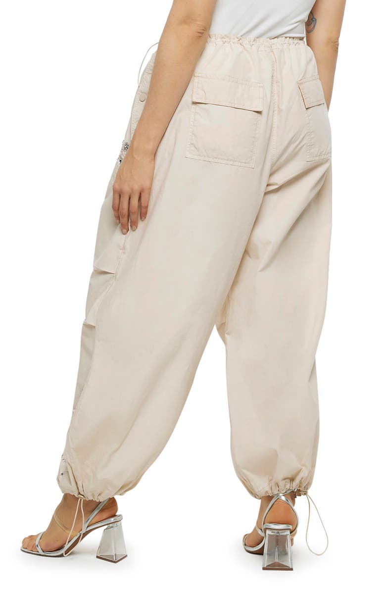 River Island Embellished Baggy Parachute Pants, Alternate, color,