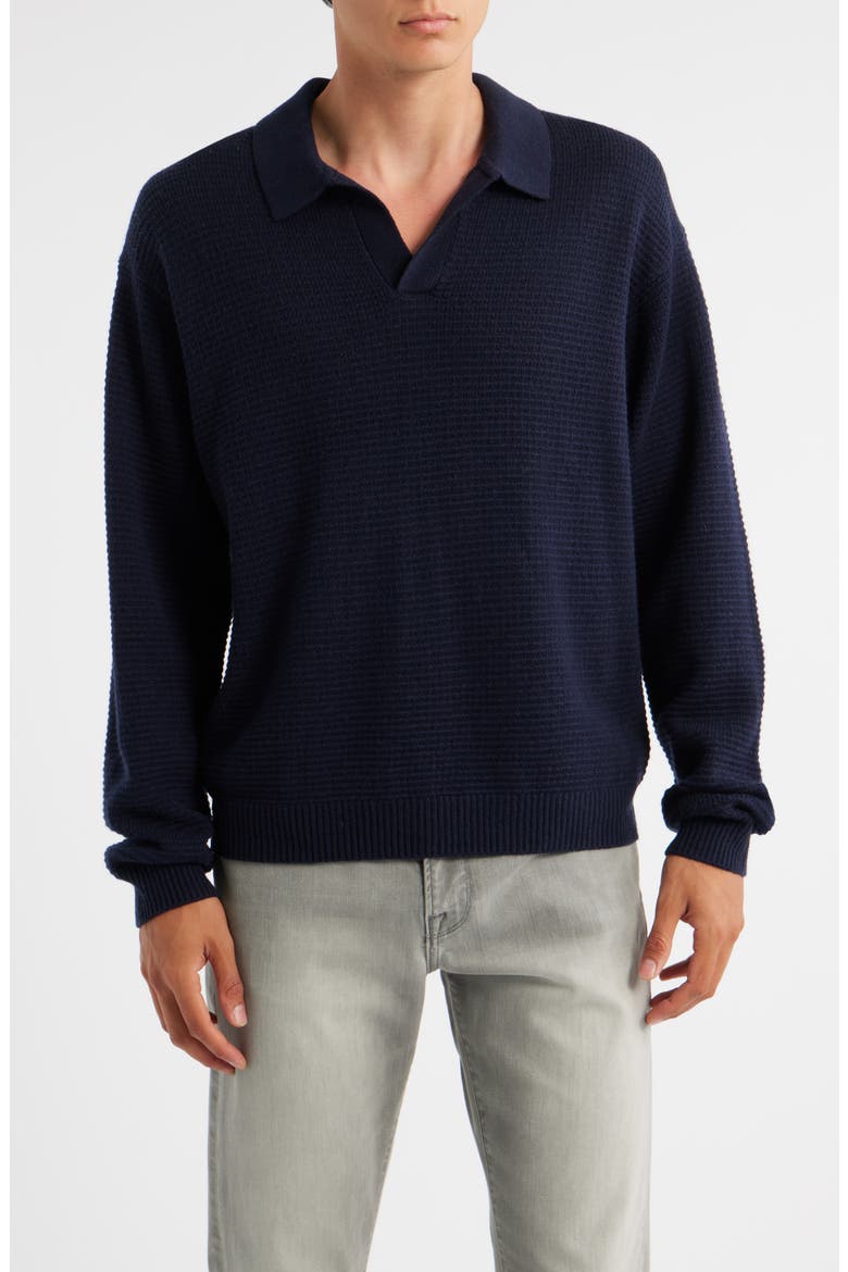 Textured Wool & Cashmere Sweater, Main, color, DARK NAVY