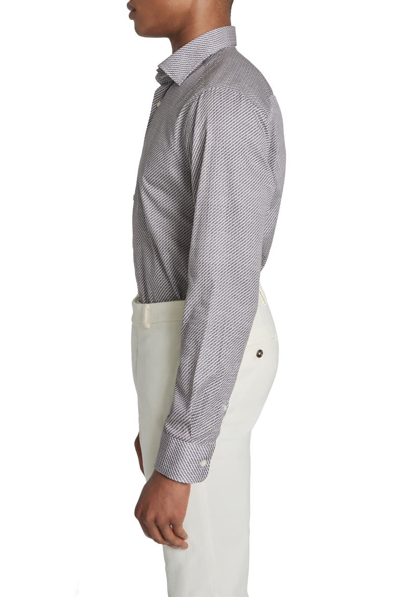 Landsdowne Print Cotton Dress Shirt, Alternate, color, TAN