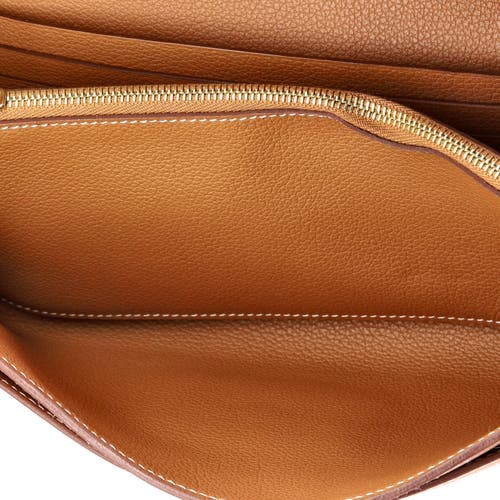 Pre-owned Hermes Hermes Constance To Go Wallet Evercolor In Brown