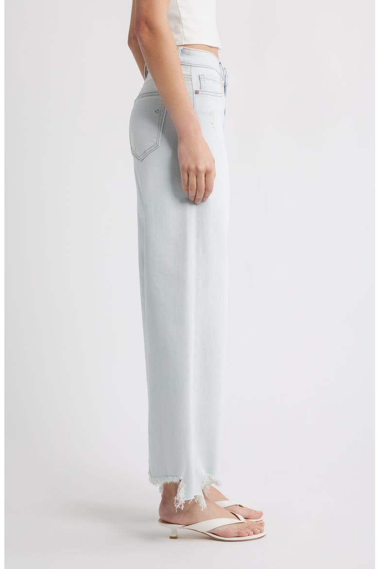 Chewed Hem Mid Rise Wide Leg Jeans, Alternate, color, LIGHT WASH