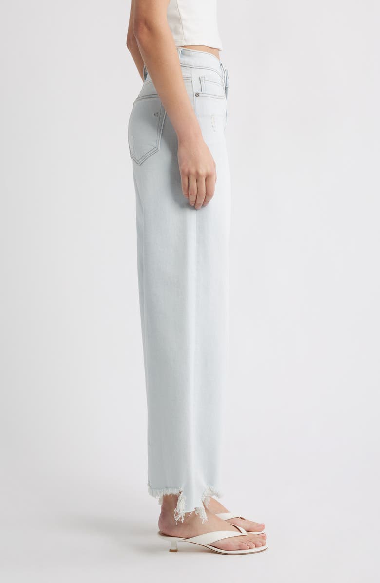 HIDDEN JEANS Chewed Hem Mid Rise Wide Leg Jeans, Alternate, color, Light Wash