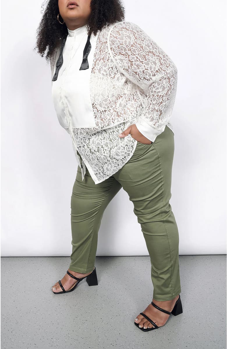 WILDFANG The Empower Lace Long Sleeve Tuxedo Button Up, Alternate, color, 