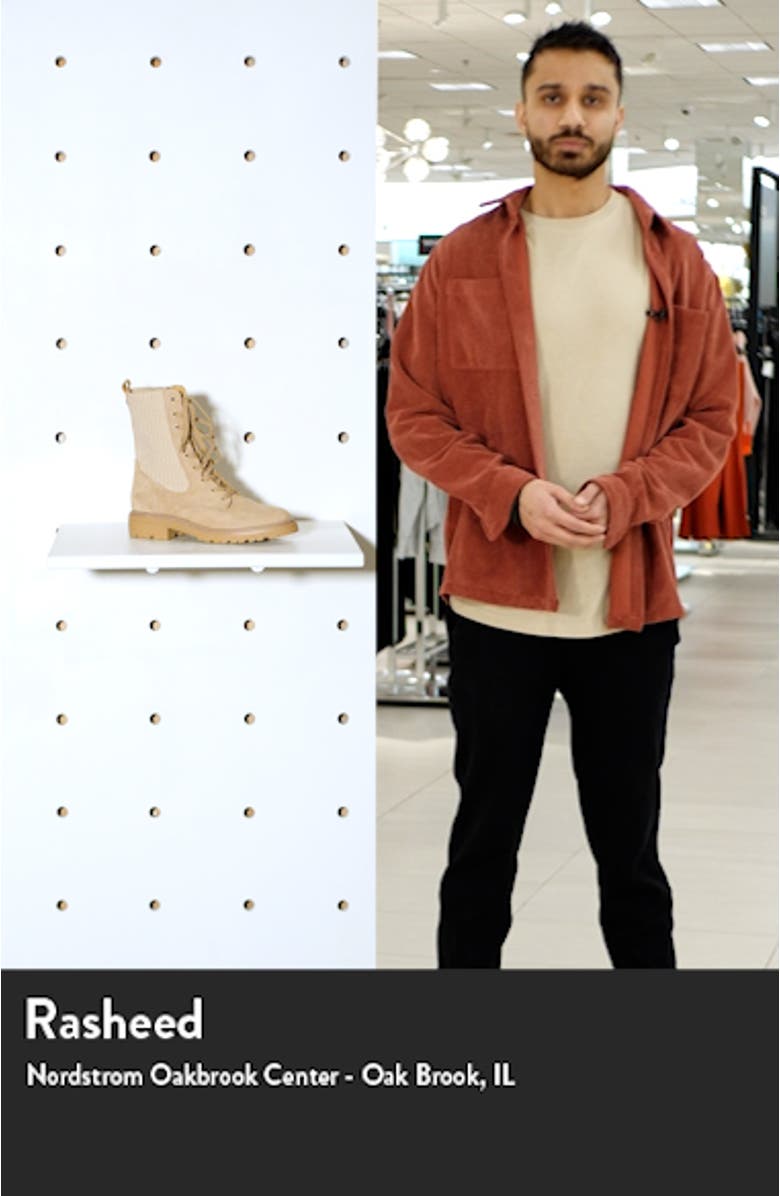 Lydell Mixed Media Lug Sole Combat Boot, sales video thumbnail