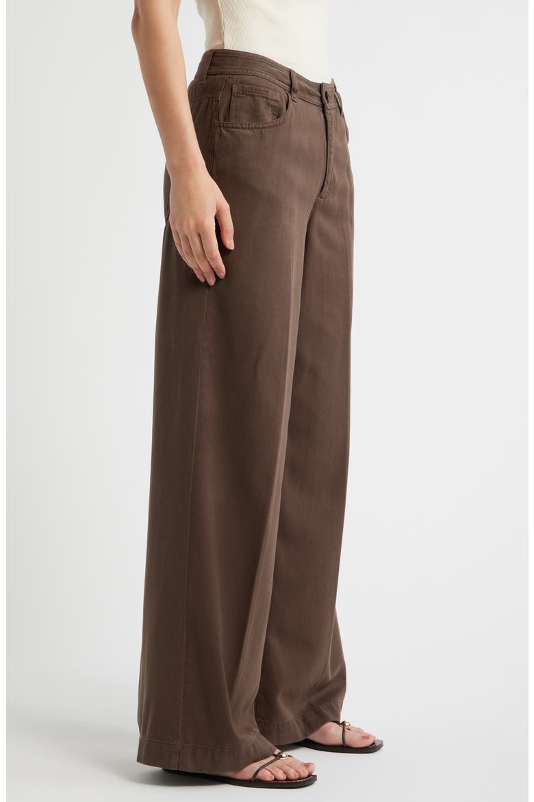Five-Pocket Wide Leg Pants, Alternate, color, CHOCOLATE BROWN