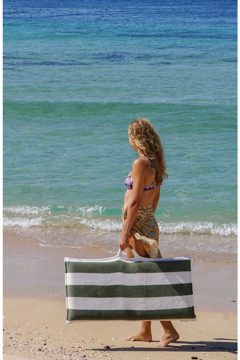 The Vacay Stripe Cotton Terry Travel Lounger, Alternate, color, GREEN