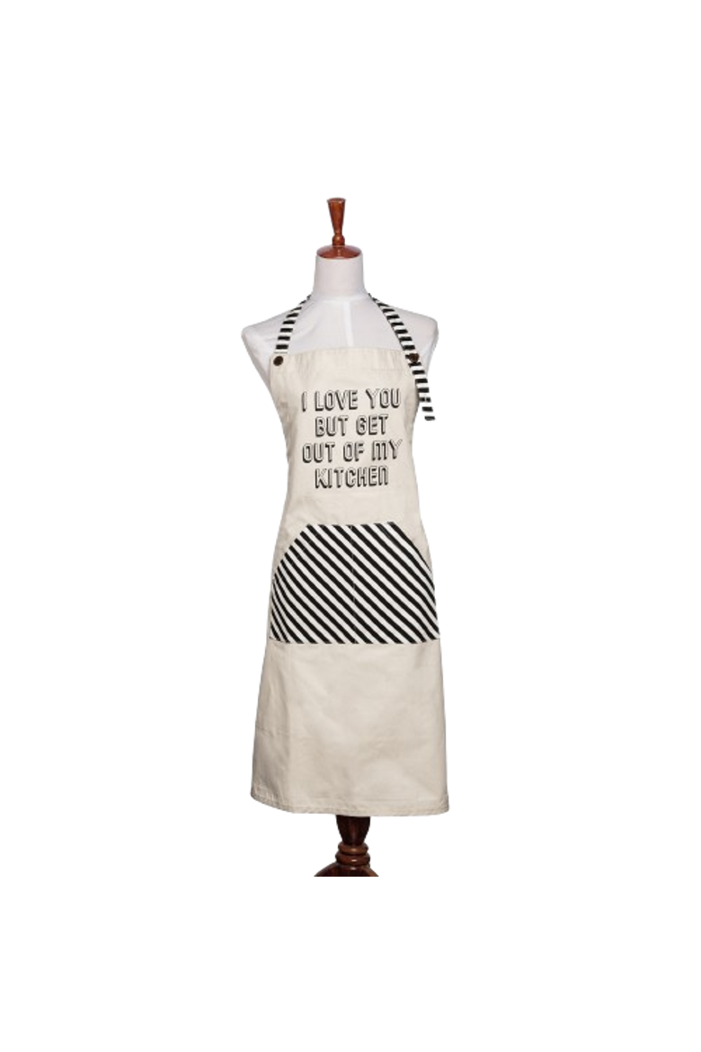 Get Out Of My Kitchen Apron Cotton White, Alternate, color, White