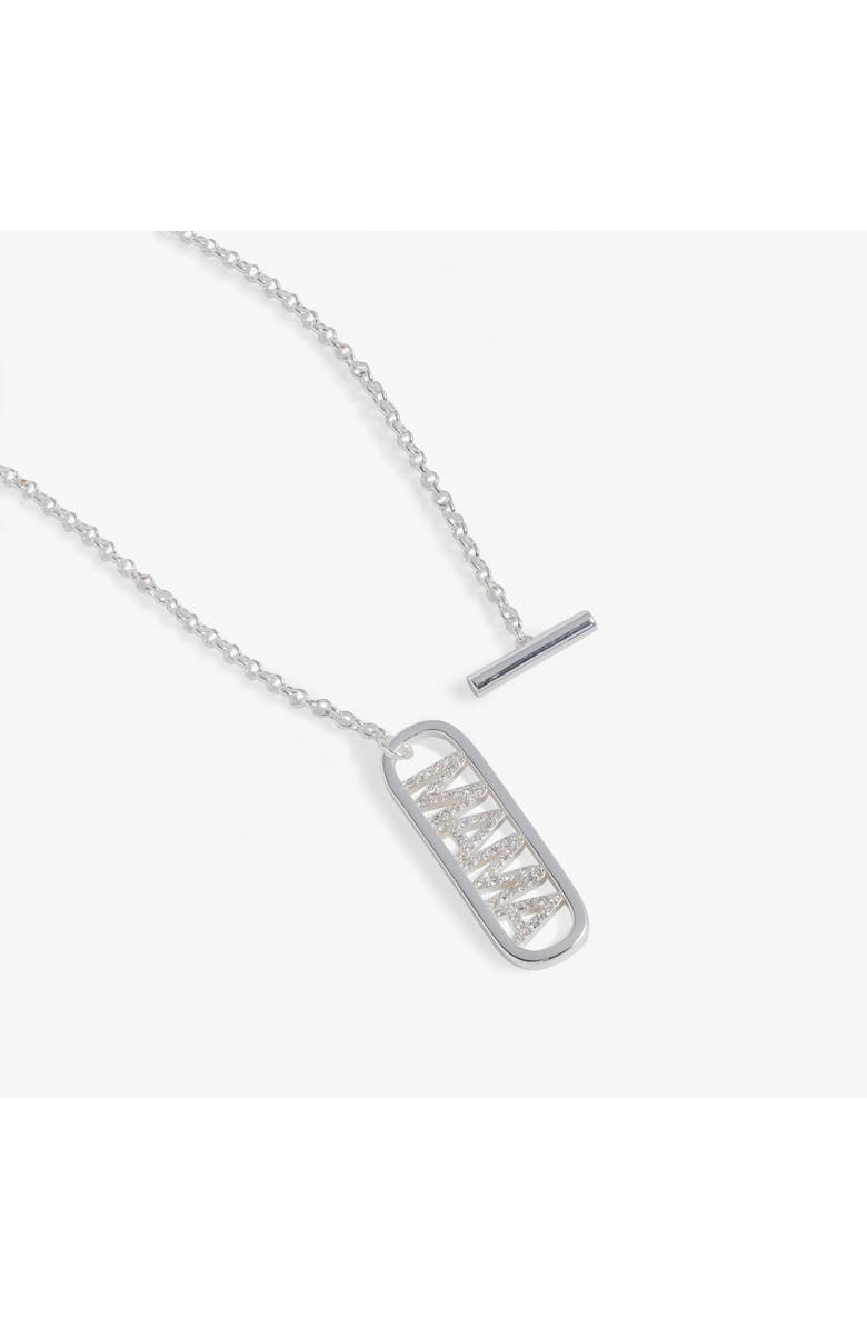 Alex and Ani Mama Pave Toggle Necklace, Alternate, color, Silver