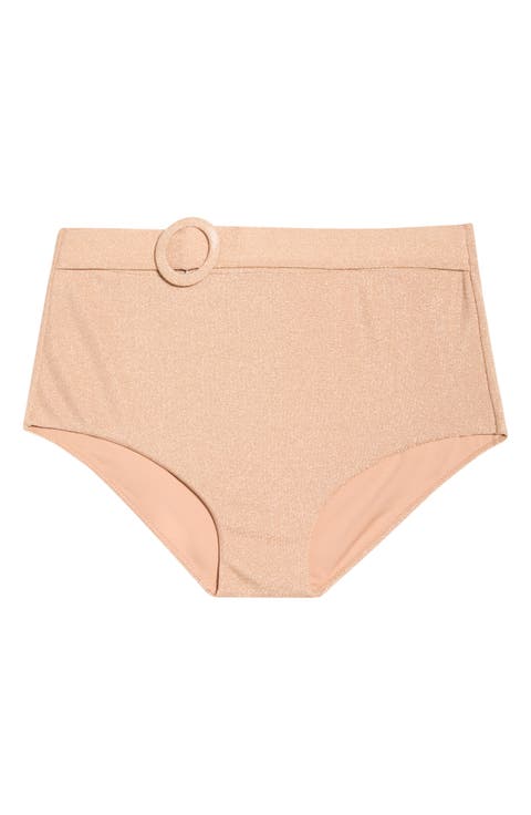 Danica Belted Metallic Swim Bottoms
