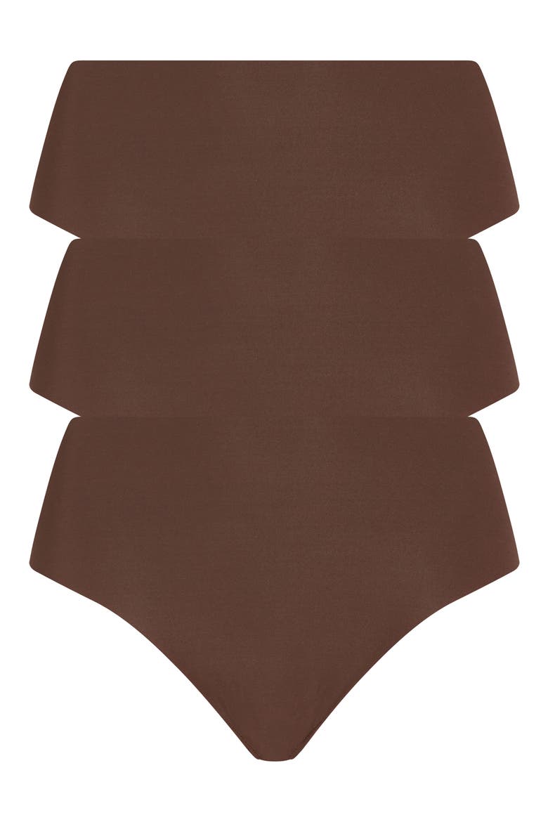 Classic 3-Pack High Rise Thongs, Main, color, MULTI BROWN