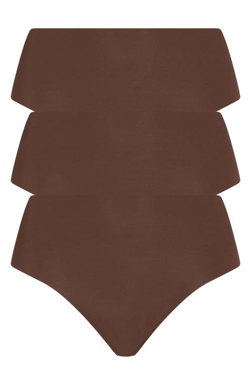 Commando Classic 3-pack High Rise Thongs In Brown