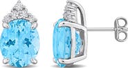 DELMAR Sky Blue Topaz Stud Earrings