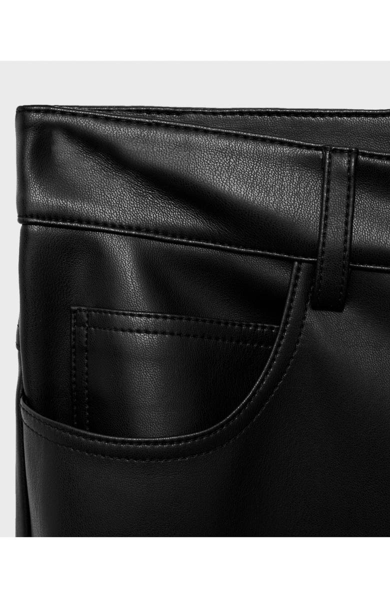 MANGO Connie Flared Faux Leather Pants, Alternate, color, Black