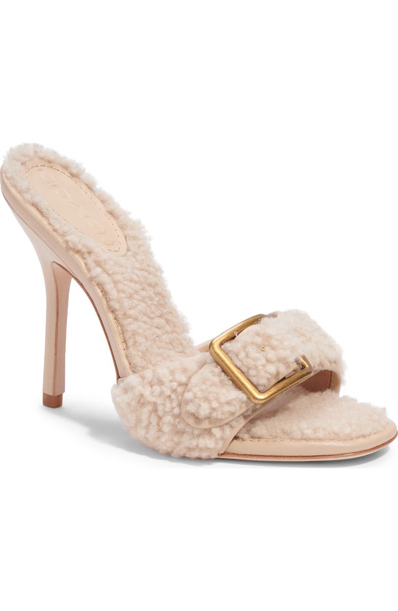 COACH Genuine Shearling Sandal, Main, color,