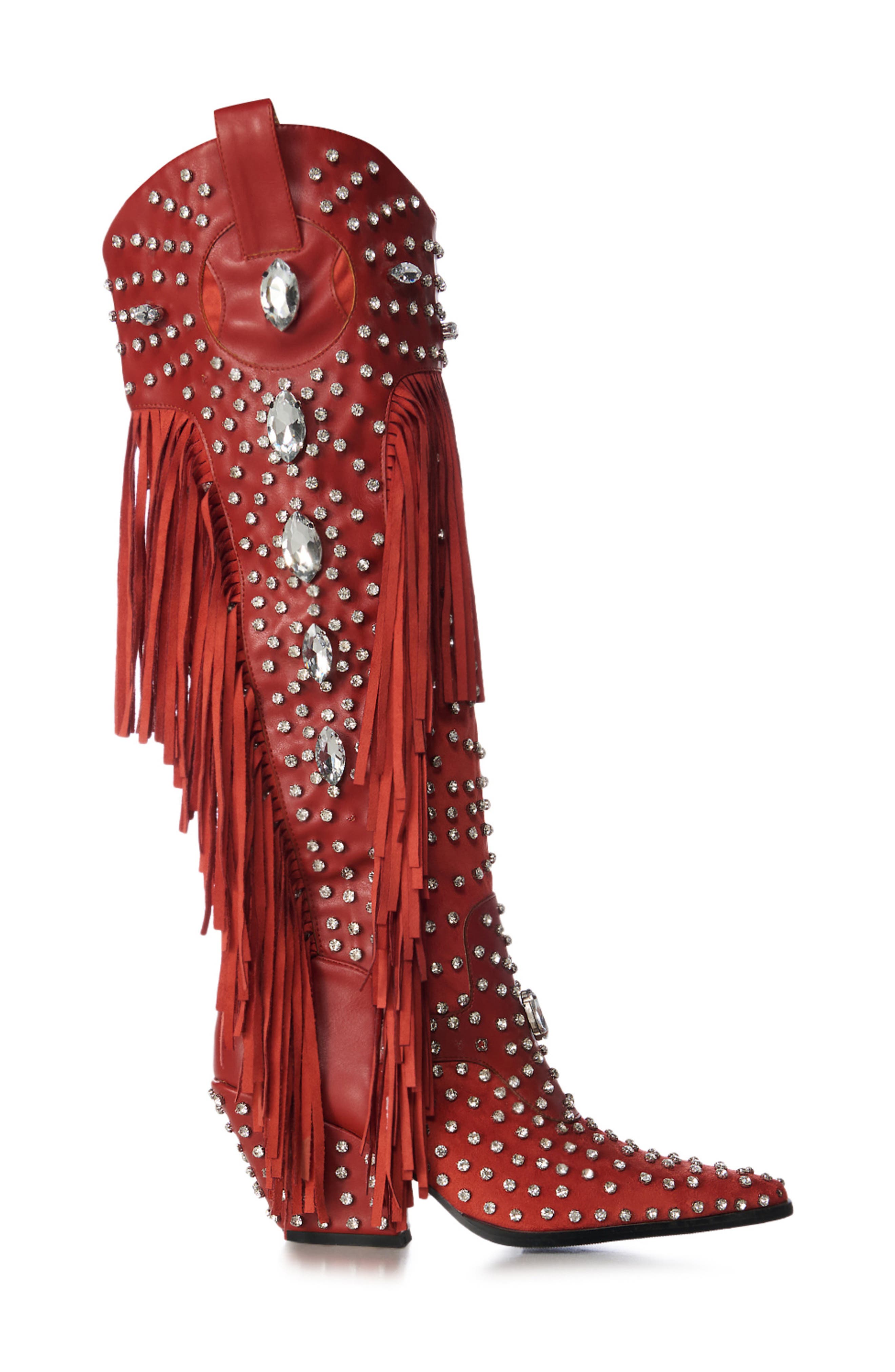 AZALEA WANG Tadao Fringe Western Boot, Alternate, color, 