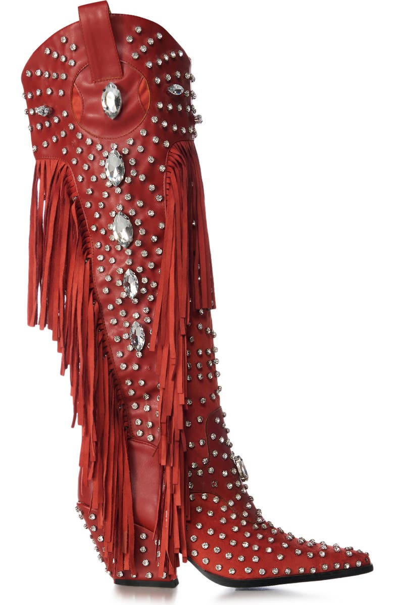 AZALEA WANG Tadao Fringe Western Boot, Alternate, color,