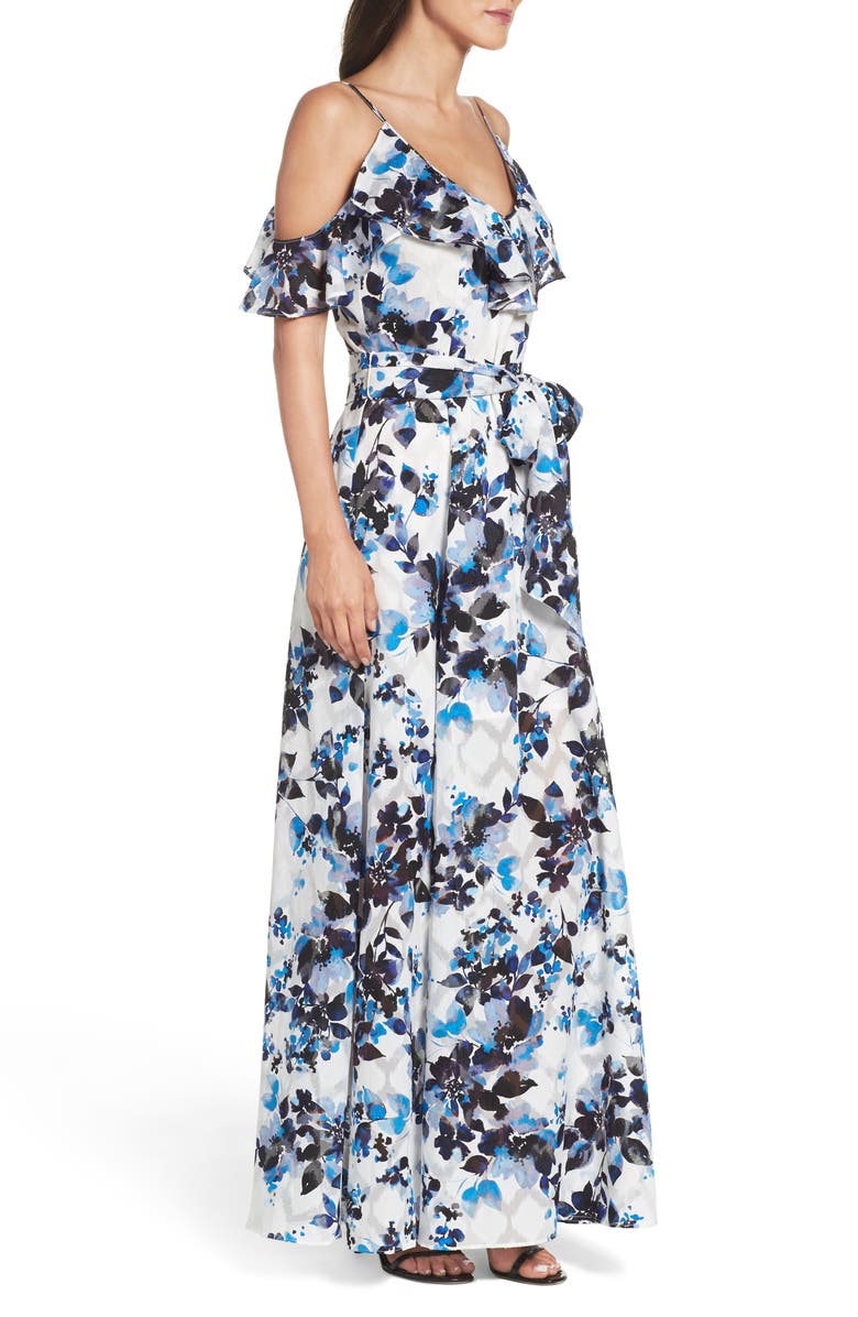 Eliza J Cold Shoulder Maxi Dress, Alternate, color, 