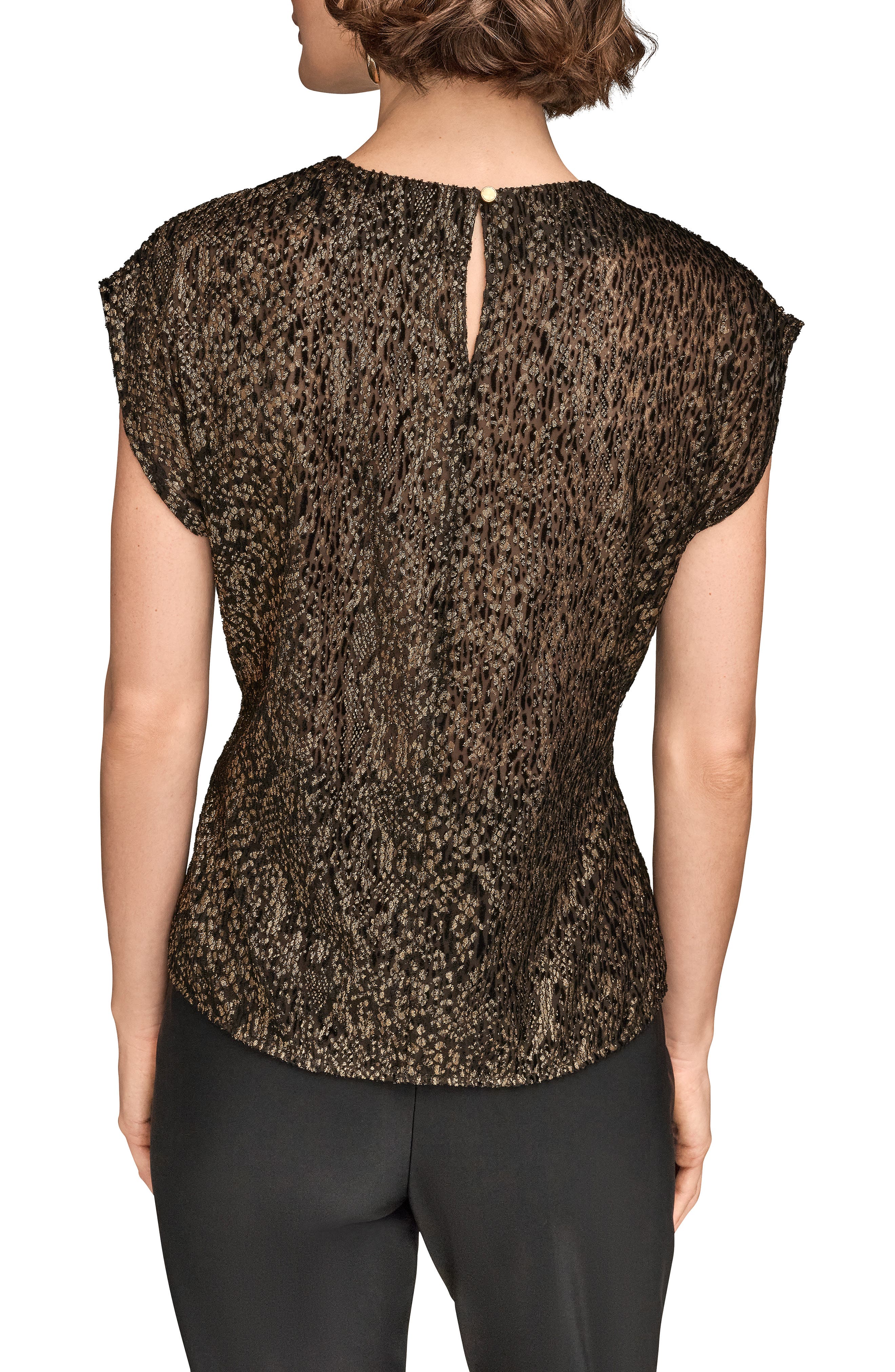 Metallic Cap Sleeve Top - image 2