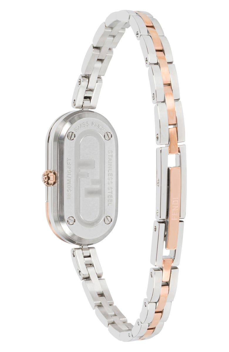 Fendi O'Lock Diamond Oval Bracelet Strap Watch, 14.8mm x 28.3mm, Alternate, color,