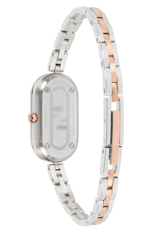 Fendi O'lock Diamond Oval Bracelet Strap Watch, 14.8mm X 28.3mm In Multi